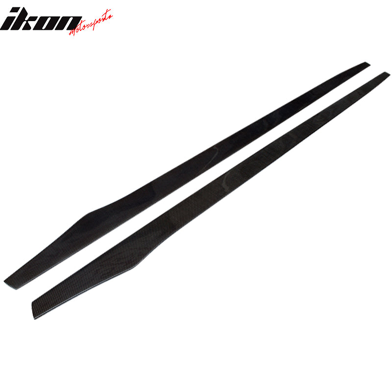 Fits 17-23 BMW G30 5 Series 2PCS Side Skirts Extension Panel Kit Carbon Fiber CF