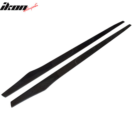 Fits Universal 81" 2PCS Side Skirts Extension Rocker Panel Bottom Carbon Fiber