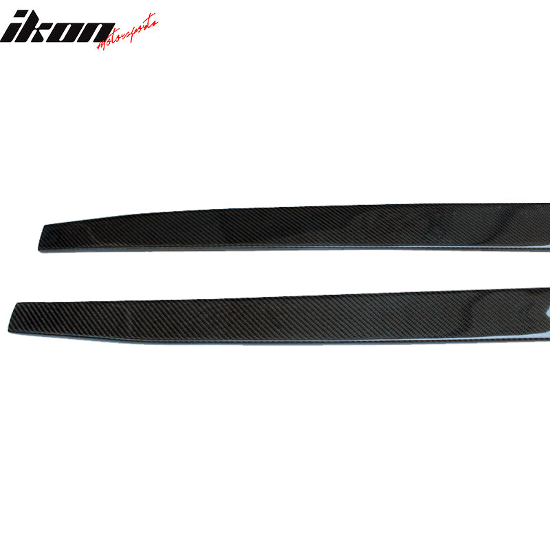Fits 12-26 Tesla Model S 2PCS Side Skirts Extension Bottom Line Carbon Fiber CF