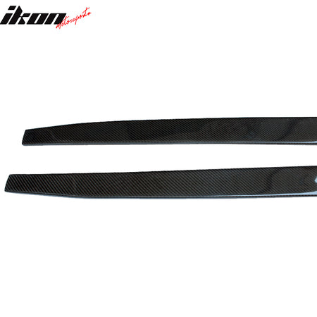 Fits 12-26 Tesla Model S 2PCS Side Skirts Extension Bottom Line Carbon Fiber CF