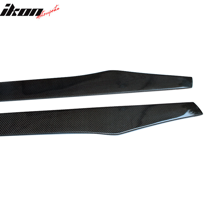 Fits 14-20 BMW 4 Series F32 Side Skirt Extension Flat Bottom Line Carbon CF Pair