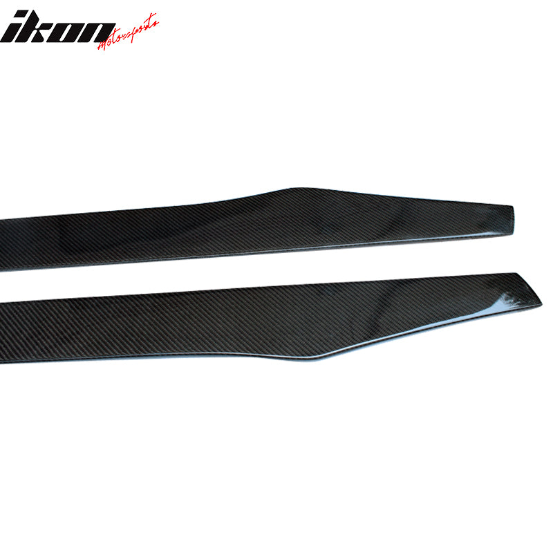Fits 12-26 Tesla Model S 2PCS Side Skirts Extension Bottom Line Carbon Fiber CF