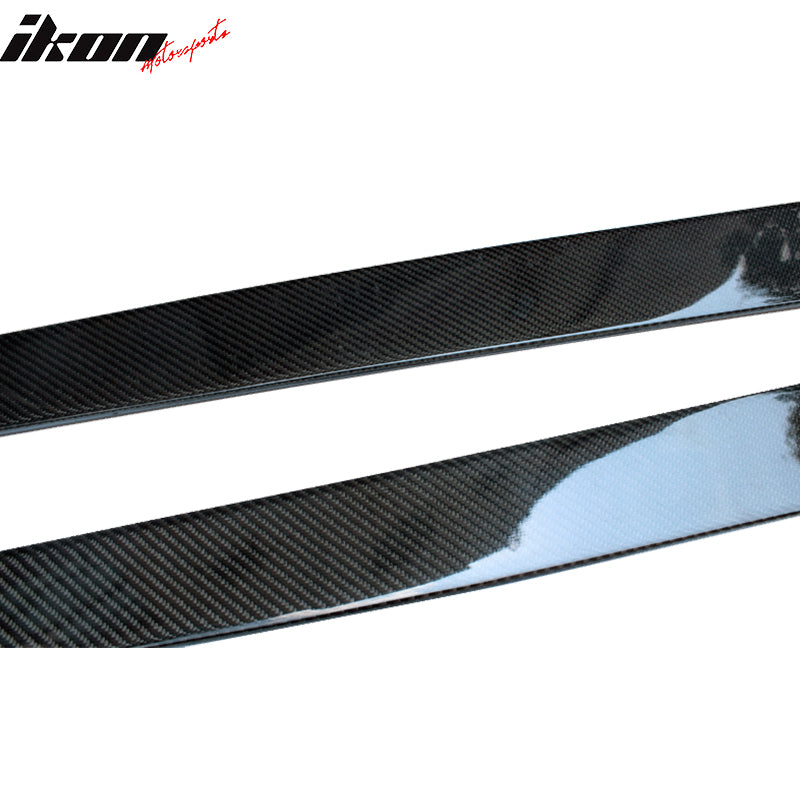 Fits Universal 85.5 In Side Skirt Extension Flat Bottom Line Lip Carbon CF Pair