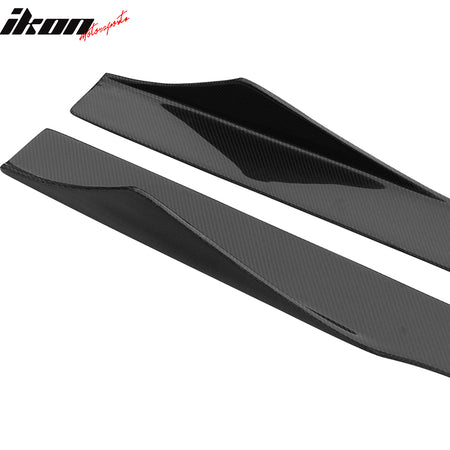 Universal 75 Inches 2PCS Side Skirts Extension Splitter Lip Carbon Fiber CF