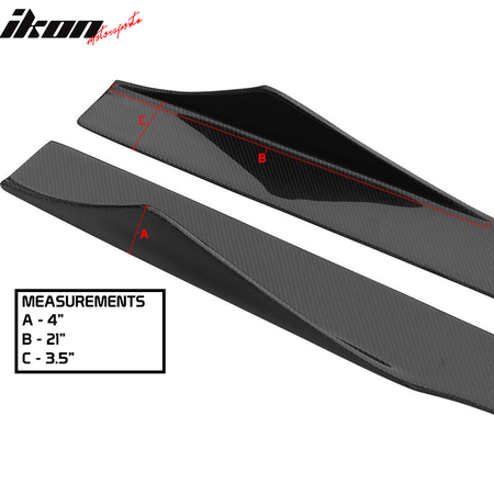 Universal 75 Inches 2PCS Side Skirts Extension Splitter Lip Carbon Fiber CF