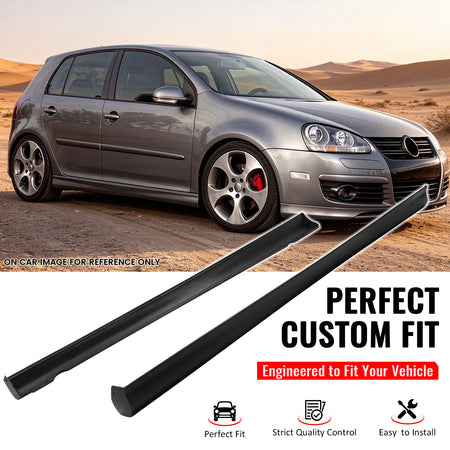 Fit 2006-2009 VW Golf Polyurethane PU Side Skirts V Style Unpainted Pair