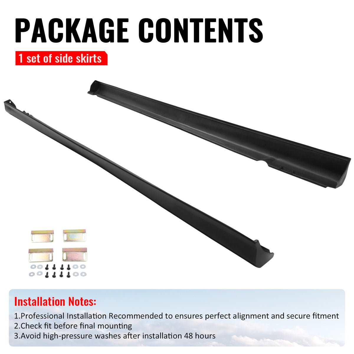 Fits 06-09 VW Golf GTI MK5 V-Style Side Skirts PU