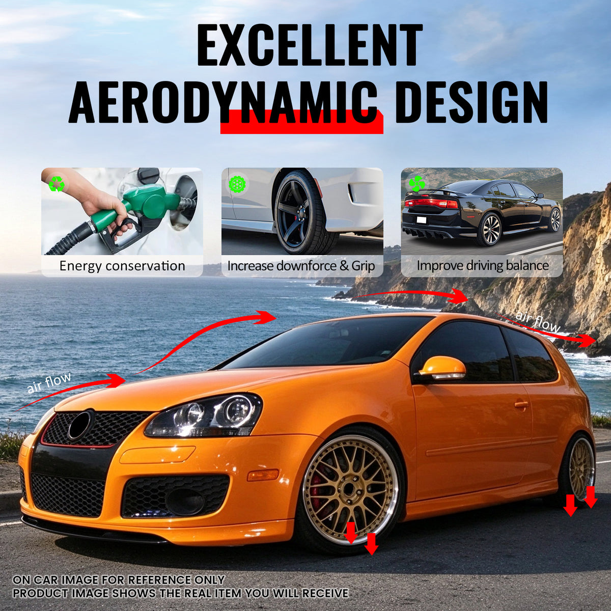 Fits 06-09 VW Golf GTI MK5 V-Style Side Skirts PU