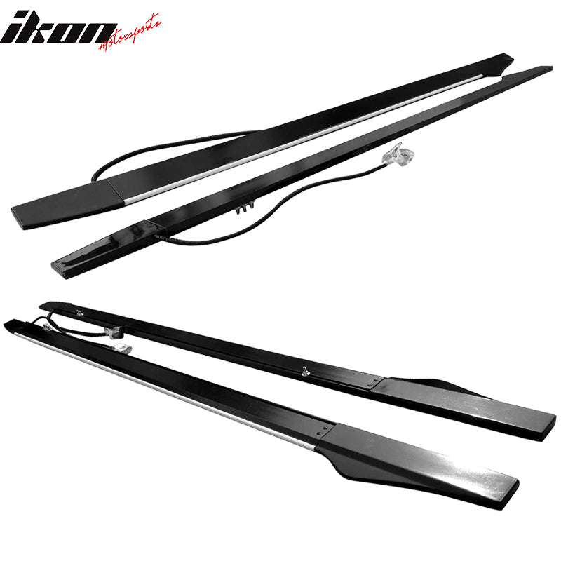 Lighting Side Skirts Compatible With Universal, Aluminum Lighting 77.5 Inches Type 1 SideSkirts Extension Unpainted Black by IKON MOTORSPORTS