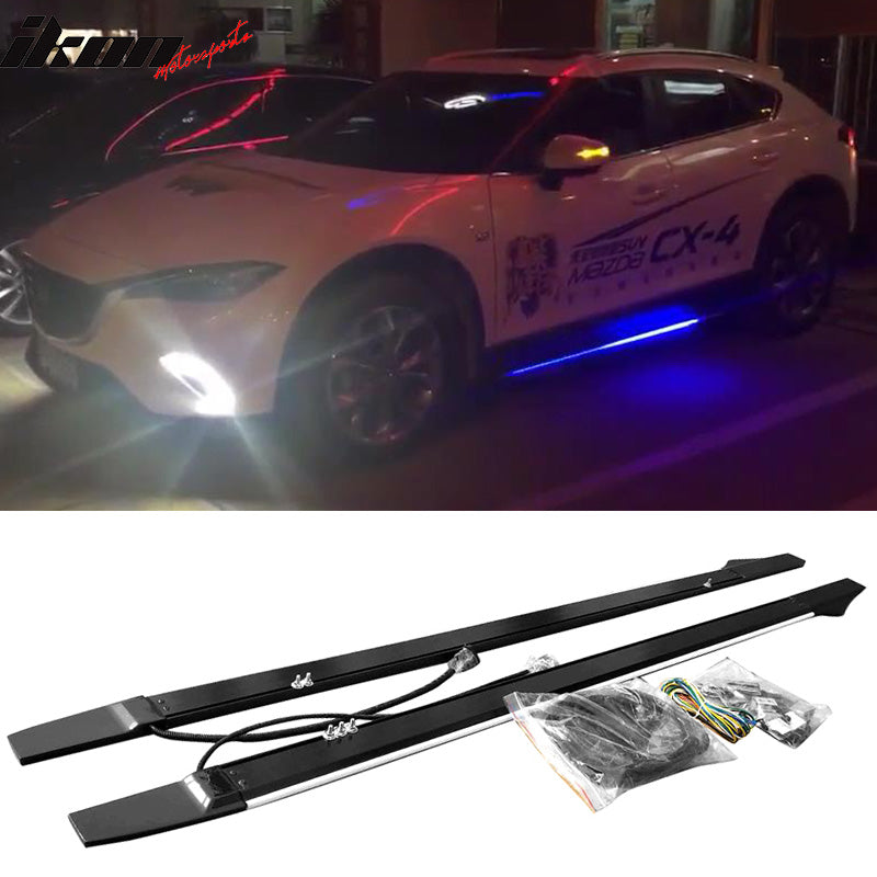 Universal 77.5" Type 1 Side Skirts Lighting Step Extension Aluminum