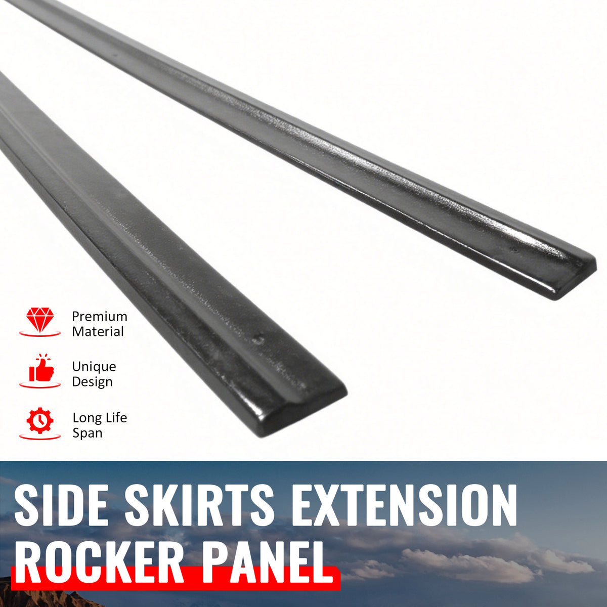 For 08-17 Audi A5 S5 Side Skirts Extension Bottom Line Rocker Panel Unpainted PU