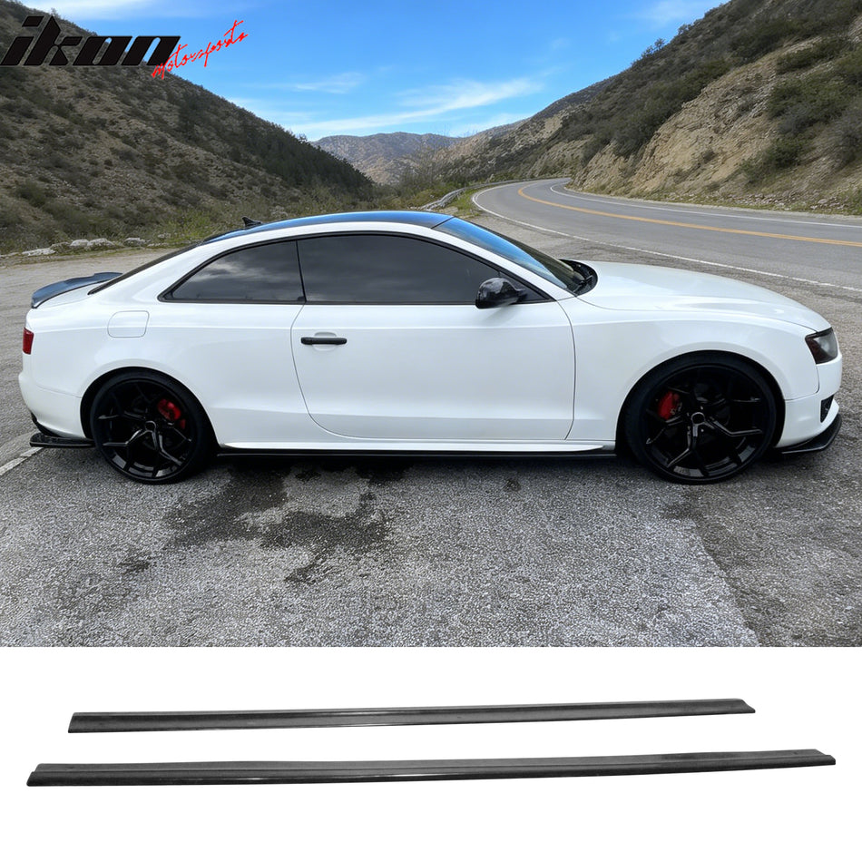 2008-2017 Audi A5 S5 Unpainted Black Side Skirts Rocker Pannels PU