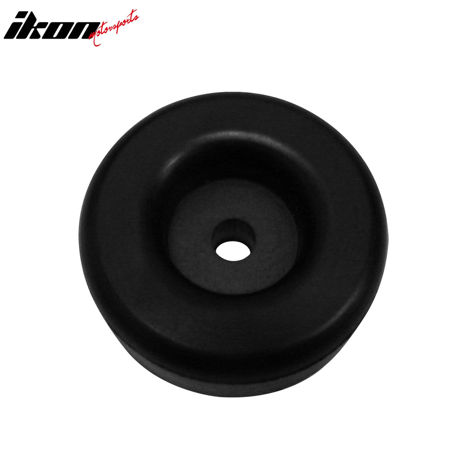 IKON MOTORSPORTS Rubber Bumpers Compatible With Most Cars (Universal), Round Style 2.5" Diameter Unpainted Black Trailer Ramp Door Truck Accessory