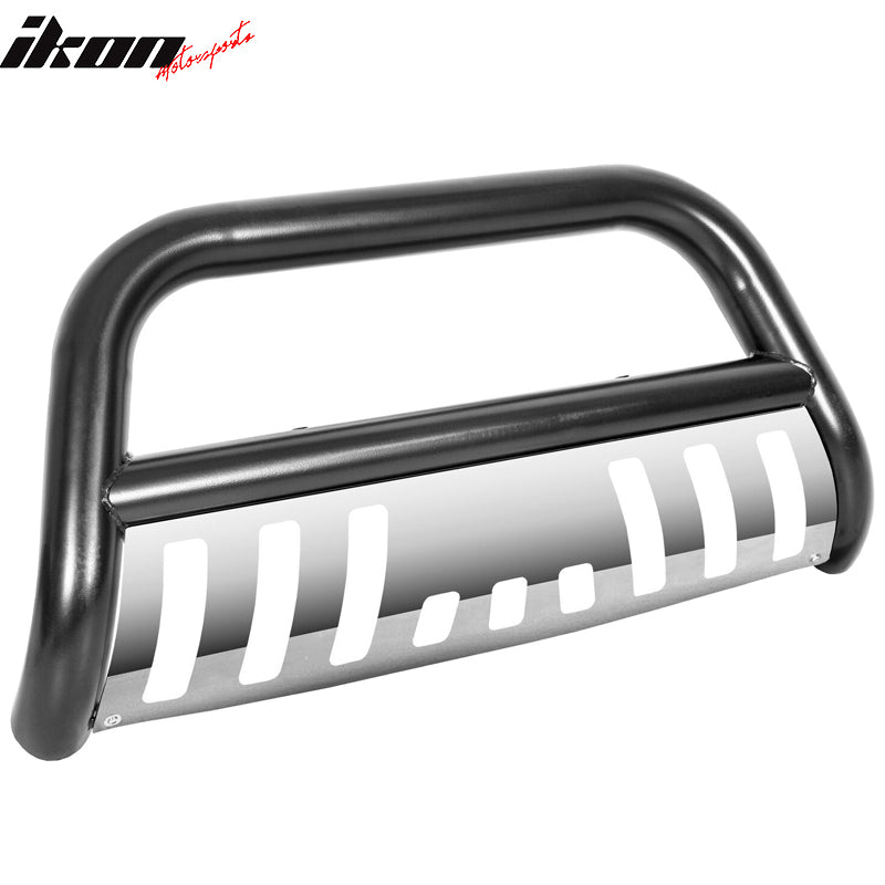 Fits 05-15 Toyota Tacoma Black &Silver Bull Bar Brush Push Bumper Grille