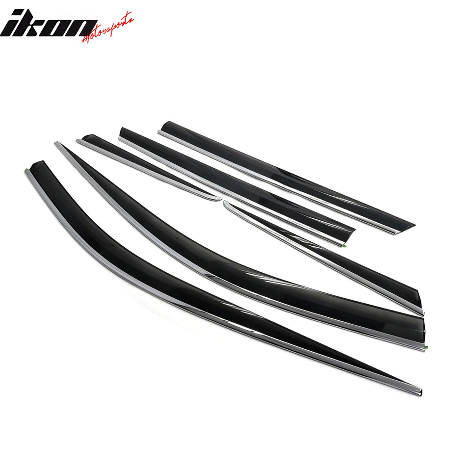 2012-2015 Hyundai Santa Fe DM Window Visor w/ Chrome Trim Acrylic 6PCS