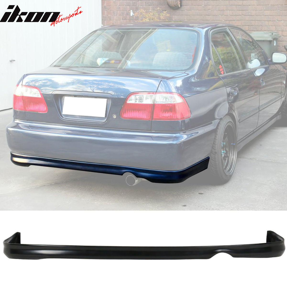 Fit 96-98 Honda Civic Front + Rear Bumper Lip + Front Grille + 4PC Window Visors