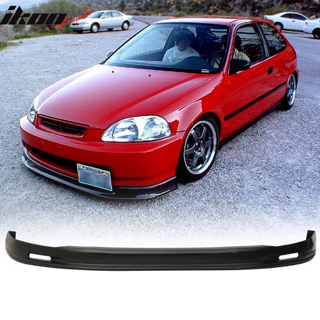 Compatible With Honda Civic 96-98 3Dr PP Front + Rear Bumper Lip Spoiler