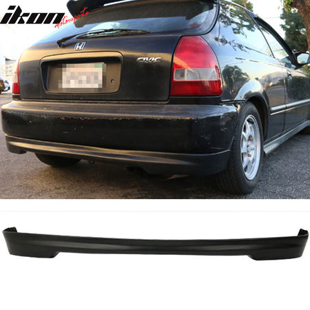 Fits 96-98 Honda Civic Hatchback Mugen Style PP Front Bumper Lip+Rear Bumper Lip