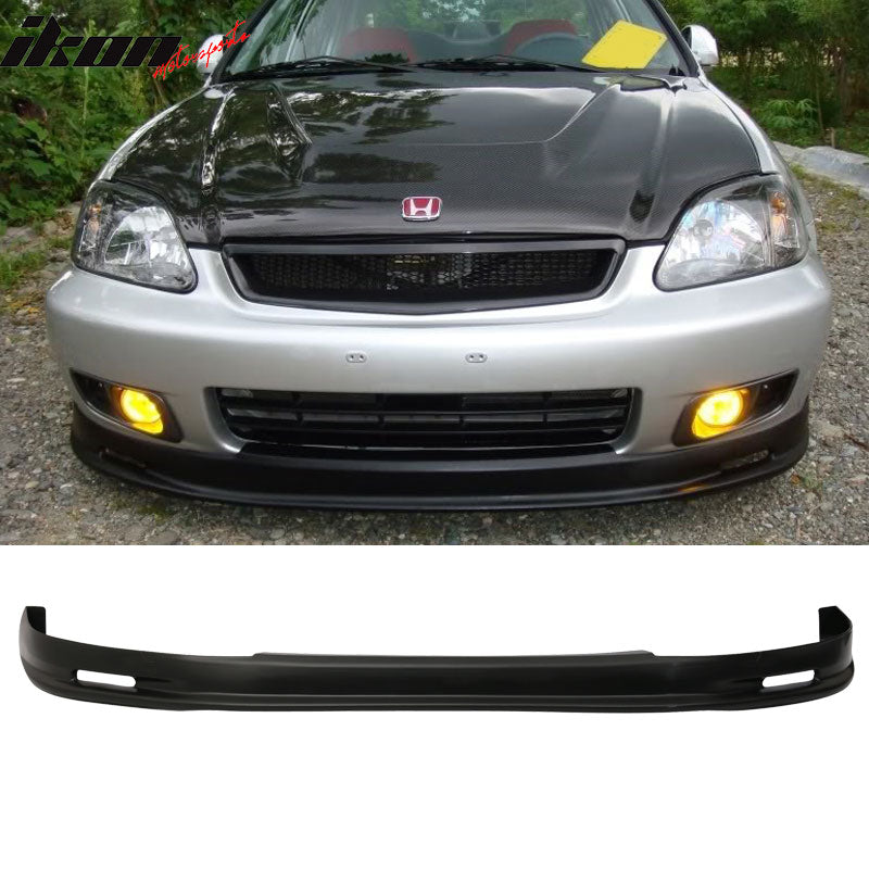 Compatible With Civic 99-00 PP Front Bumper Lip + Front Grille + Sun Window Visor