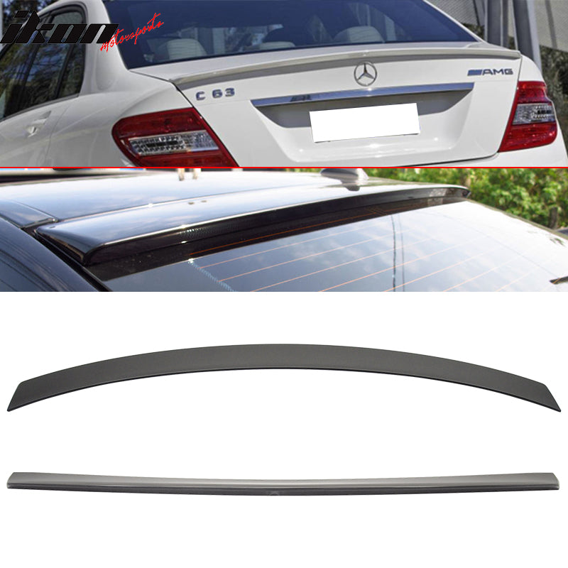 2008-2014 Benz W204 Unpainted AMG Style Trunk & OE Roof Spoiler ABS