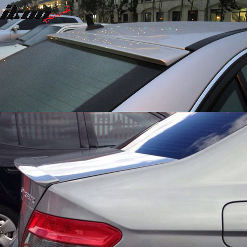 Trunk & Roof Spoiler Compatible With 2008-2014 Mercedes Benz W204 C Class Sedan, AMG Style Factory Style ABS Rear Deck Lip Wing by IKON MOTORSPORTS, 2009 2010 2011 2012 2013