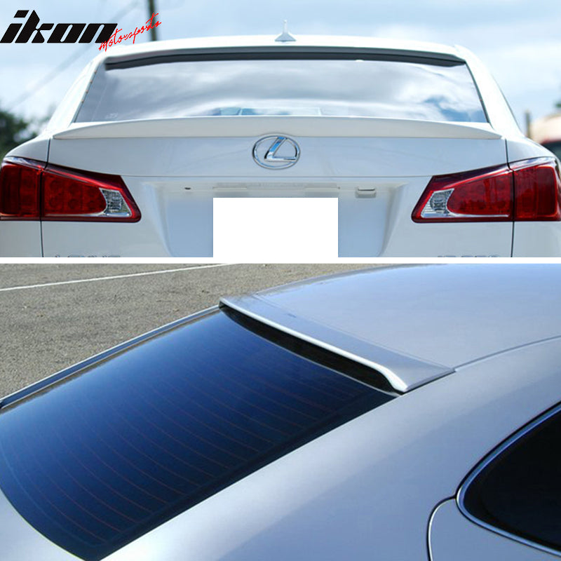Fits 06-13 Lexus IS250 IS F OE Style Trunk + Roof Spoiler Painted #1G1 Tungsten