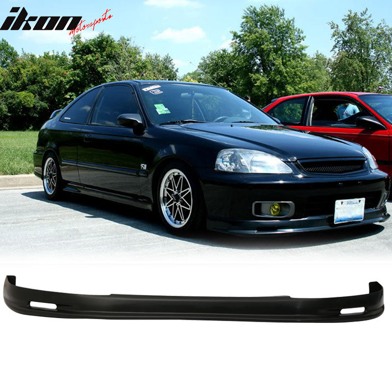 Compatible With Honda Civic 99-00 3D Front Bumper Lip Spoiler PP + Sun Window Visor