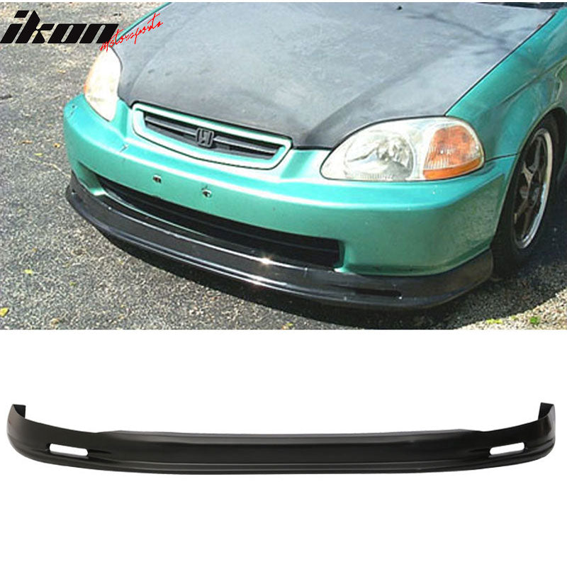 Compatible With Honda Civic 96-98 4Dr PP Front Bumper Lip Spoiler + Sun Window Visor