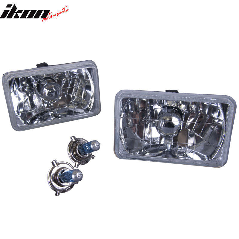 4 Two Pairs Of 4X6 Inch Clear Headlights 6 X 4 Pair H4 Conversion