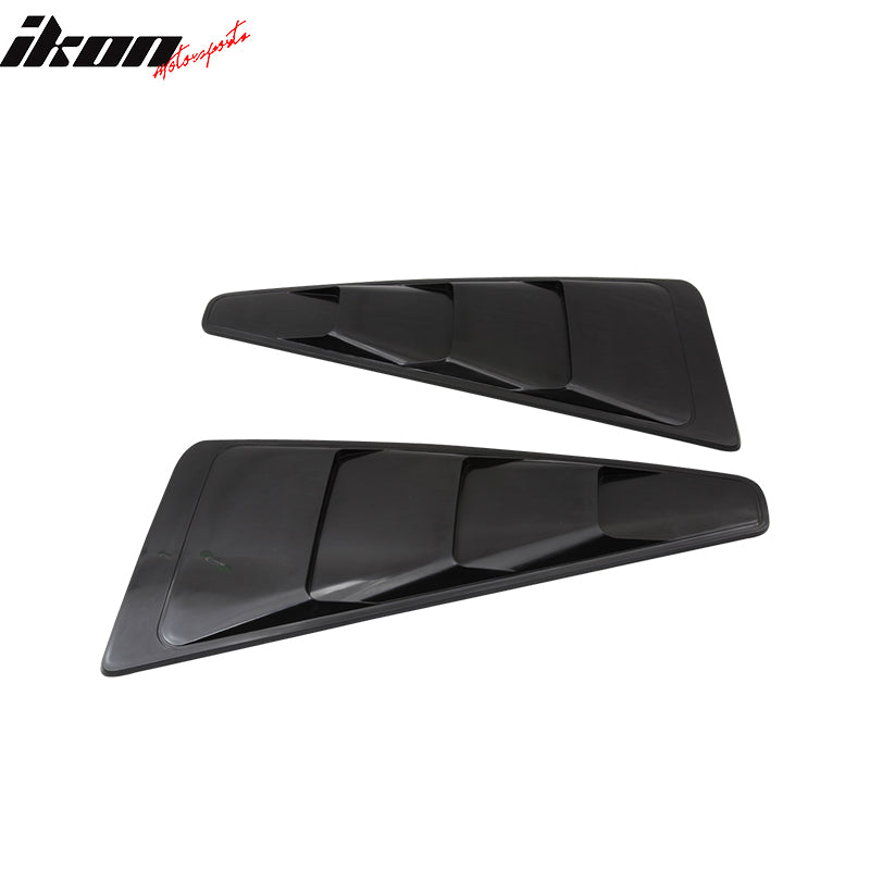 Compatible With 2005-2014 Ford Mustang Rear + Side Window Louver 3 Vents Quarter ABS
