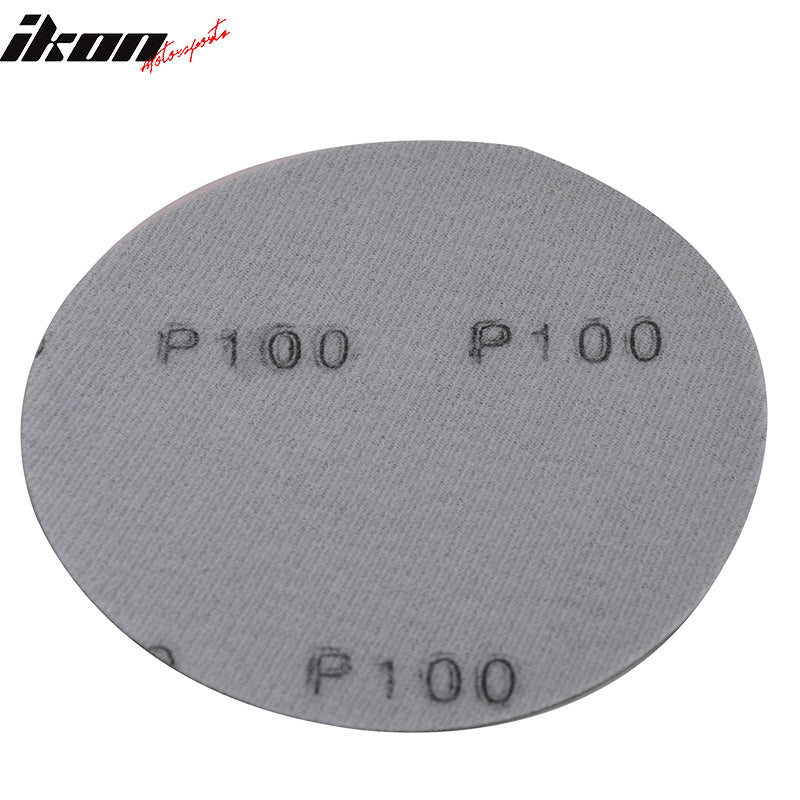 Sand Paper Universal Fit, Wet Dry 5 Inch No Hole Sand Paper Disc 100 Grit Bodykit Repair Sandpaper 50PC by IKON MOTORSPORTS