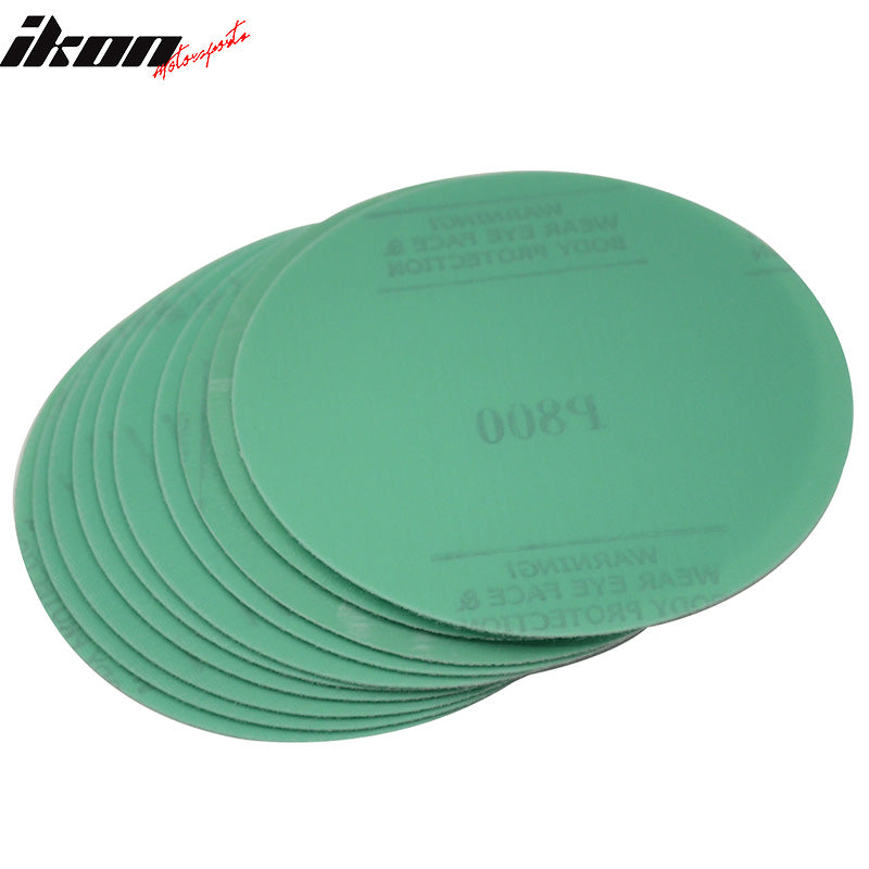 Sand Paper Universal Fit, Disc 800 Grit 5 PSA Green Auto Sanding Paper Sheets Repair Sand Velcro 100PC by IKON MOTORSPORTS