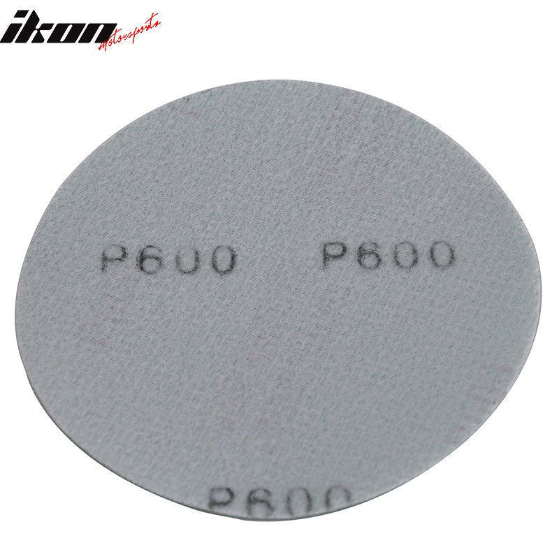 Wet Dry 5 Inch No Hole Sand Paper Disc 600 Grit Auto Repair Sandpaper 100 PC