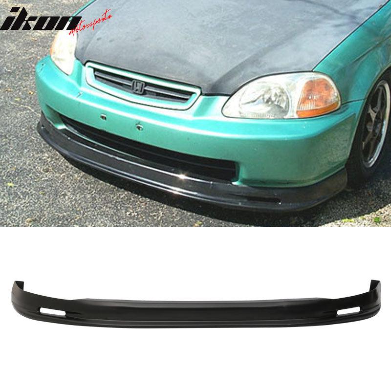 Compatible With Honda Civic 96-98 2 4Dr Front + Rear Bumper Lip + Front Hood Grill