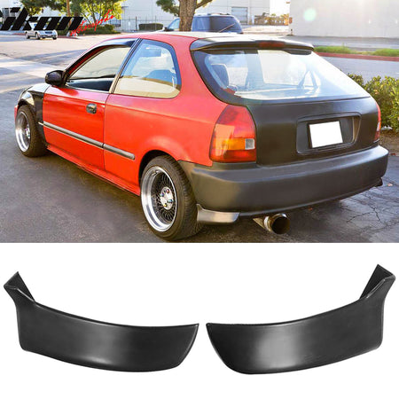 Fits 96-98 Civic 3D JUN PU Front Bumper Lip + 2PC Rear Bumper Lip Valance Spats