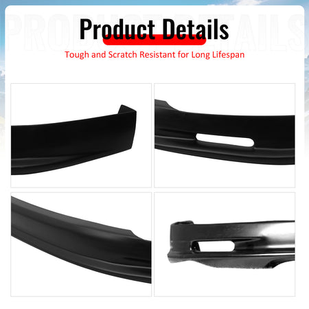 Fits 96-98 Honda Civic Mugen Style Front Bumper Lip PP + 2PCS Rear Bumper Aprons