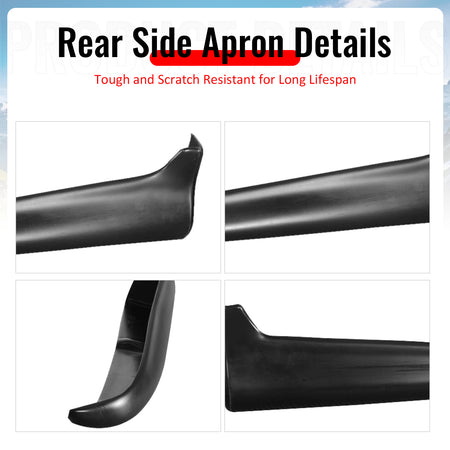 Fits 96-98 Honda Civic Mugen Style Front Bumper Lip PP + 2PCS Rear Bumper Aprons