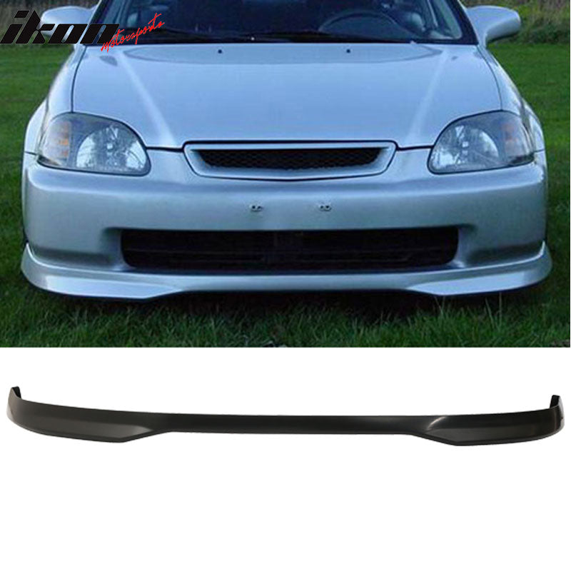 Compatible With 1999-2000 Honda Civic 3Dr PP Front Bumper Lip +2PC Rear Bumper Lip Valance Spats