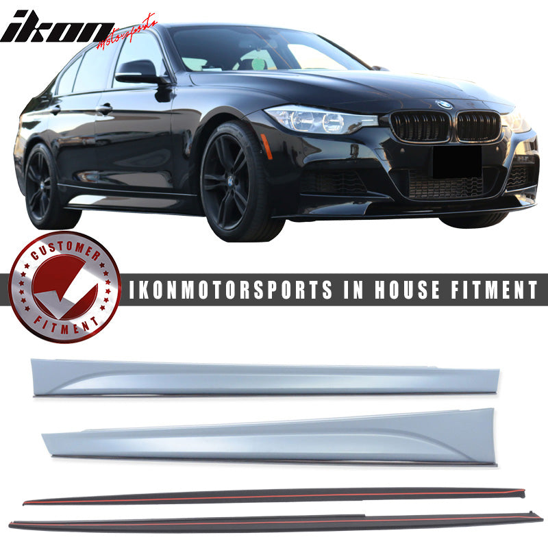 Fits 12-18 F30 PP Msport Side Skirts Rocker Panel + Splitter Extension