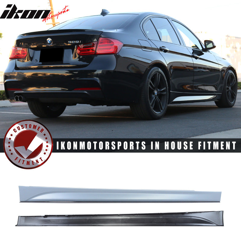 Car Bodykit Compatible With 2012-2018 F30 3-Series, PP M Msport Side Skirts Rocker Panel & Splitter Extension Sideskirts Rocker Moulding Trim Bottom Line by IKON MOTORSPORTS, 2013 2014 2015