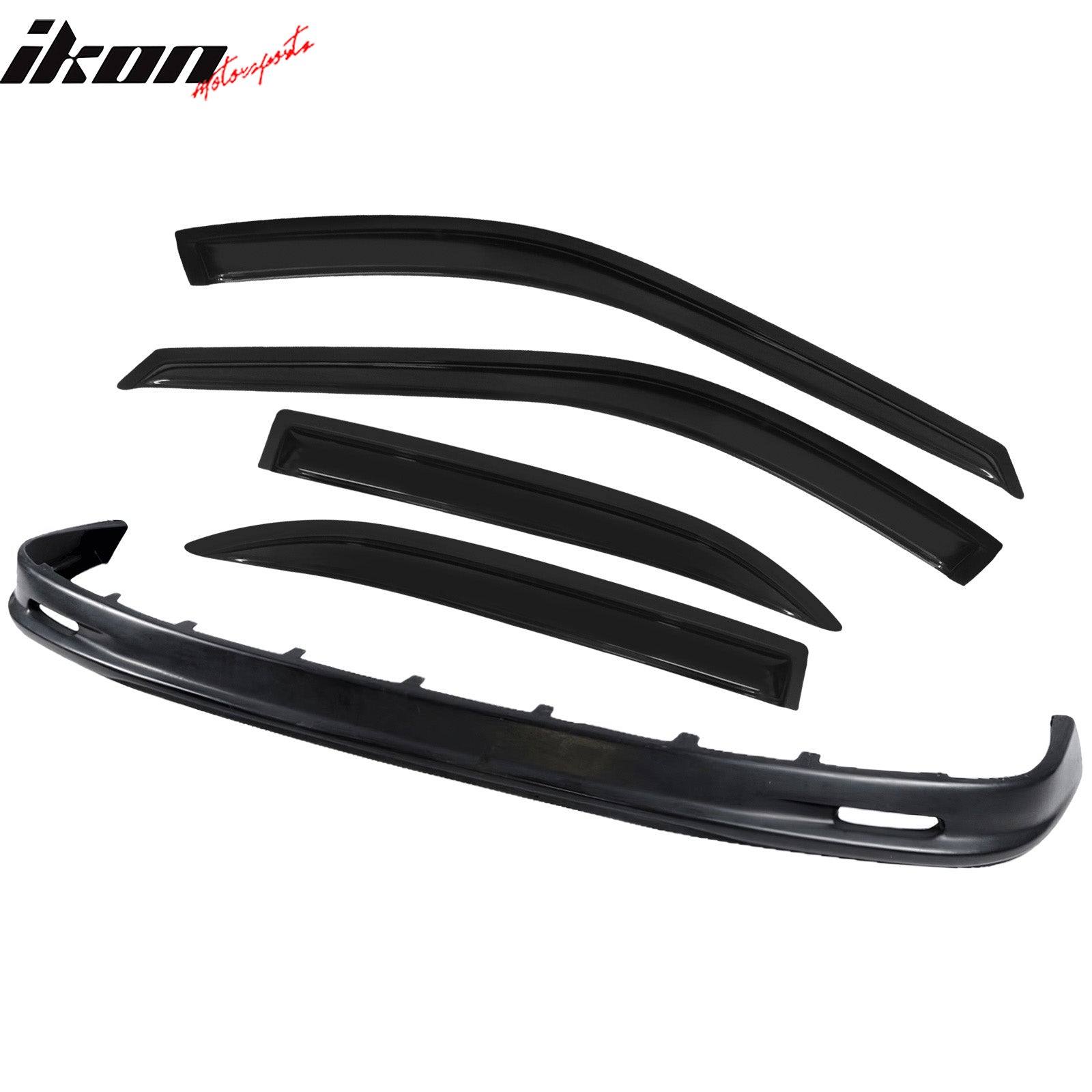 Fits 96-97 Honda Accord 4Dr Mugen Style Front Bumper Lip + Sun Window Visor