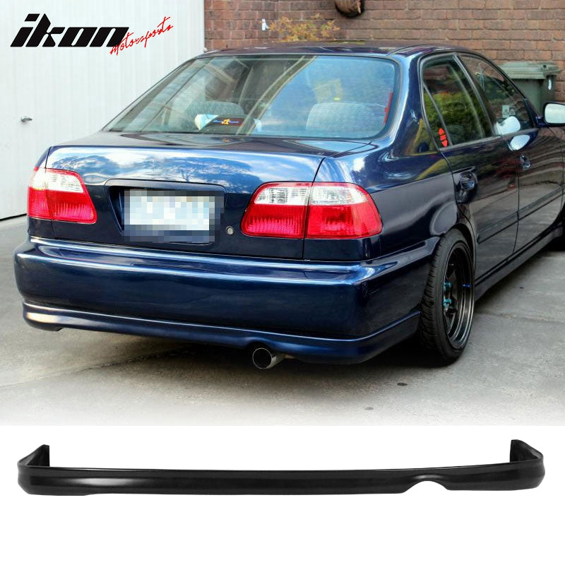 Fits 96-98 Honda Civic 2Dr/4Dr Mugen Style Front Bumper Lip + Rear Bumper Lip PP