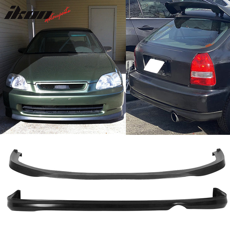 Fits 96-98 Honda Civic 2Dr/SIR Front + Rear Bumper Lip