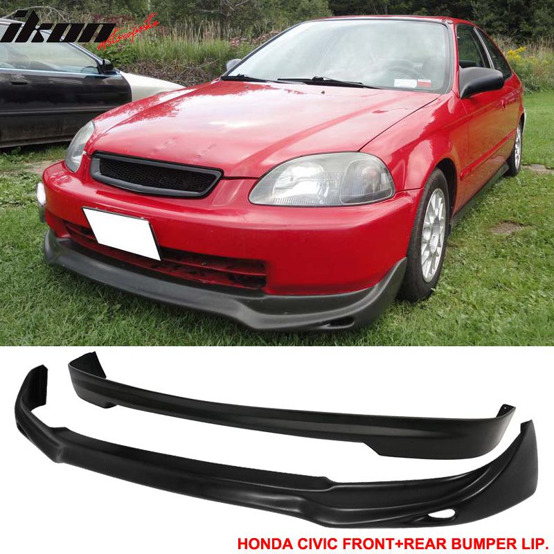 Fits 96-98 Honda Civic 3Dr JDM JUN Front + Rear Bumper Lip