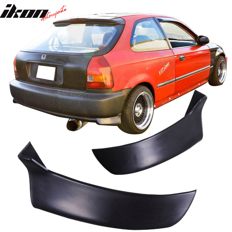 Fits 96-98 Civic 3D Mugen Front Bumper Lip + 2PC Rear Bumper Lip Valance Spats