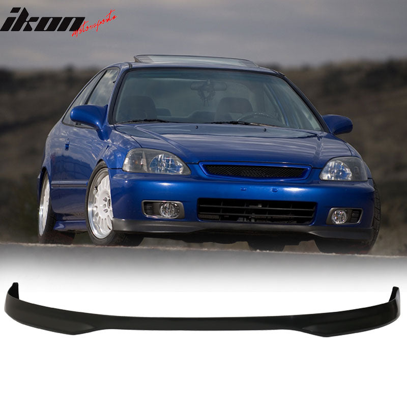 Compatible With 1996-1998 Honda Civic 3Dr TR Style Front Bumper Lip + Rear Lip Valance Spats 2PCS