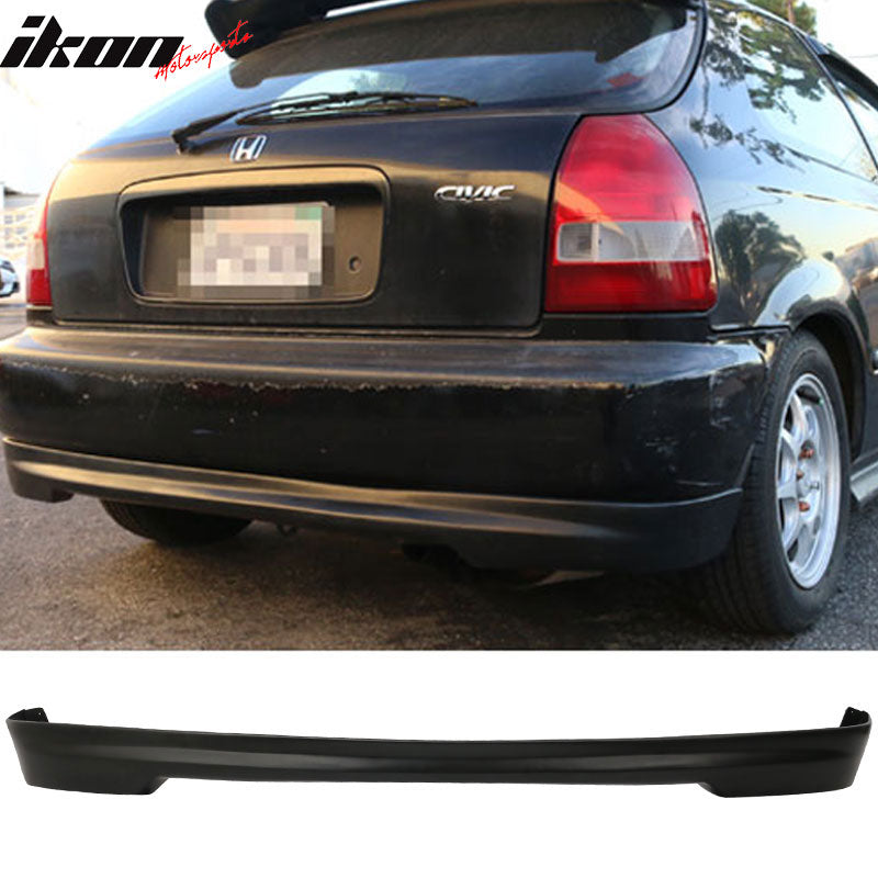 Fits 96-98 Honda Civic Hatchback TR Style Front + Rear Bumper Lip + Front Grille