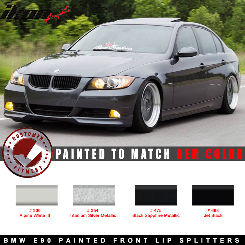 Fits 05-08 BMW E90 3-Series OE Front Lip Splitter 2PC OE Color