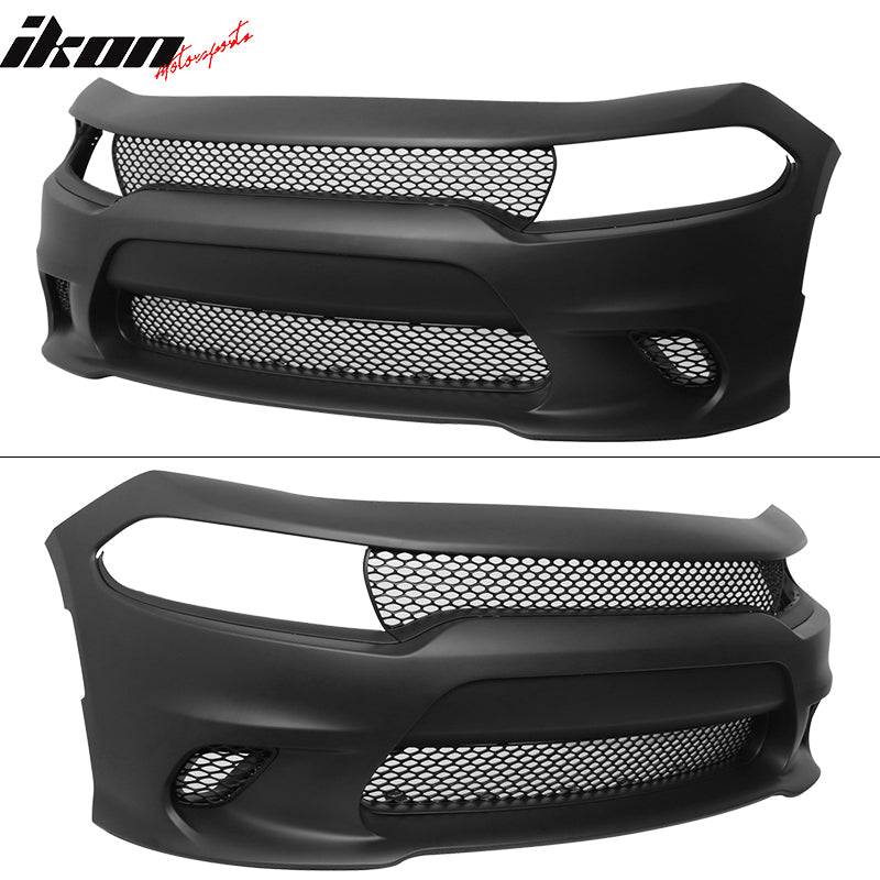Fits 15-23 Charger Painted OE Color SRT8 PP Front Bumper + Fog Cover + Foglight