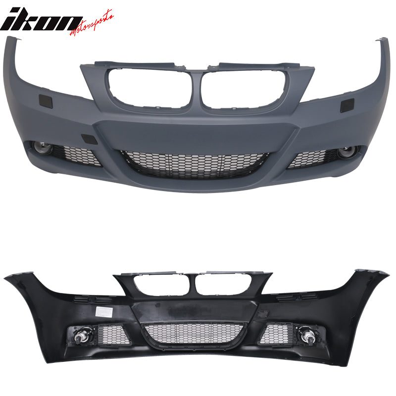 Fits 09-11 E90 LCI M-T Msport Front Bumper Cover Replacement+Fog Lights Pair